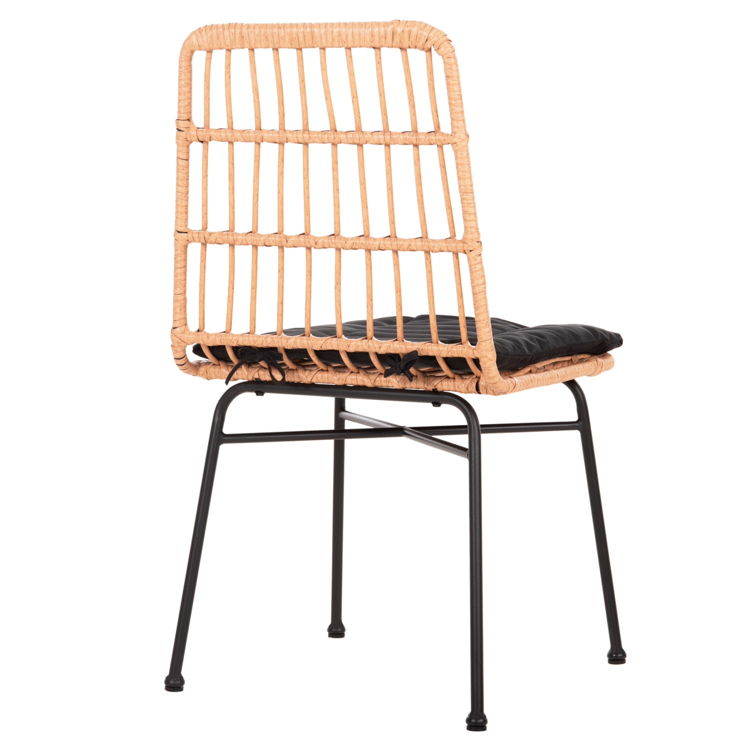 ΚΑΡΕΚΛΑ ALLEGRA HM5705.11 ΜΑΥΡΗ ΜΕΤΑΛΛΙΚΗ ΜΕ ΜΑΞΙΛΑΡΙ-WICKER ΜΠΕΖ 46,5x50x85Υεκ. - Image 5