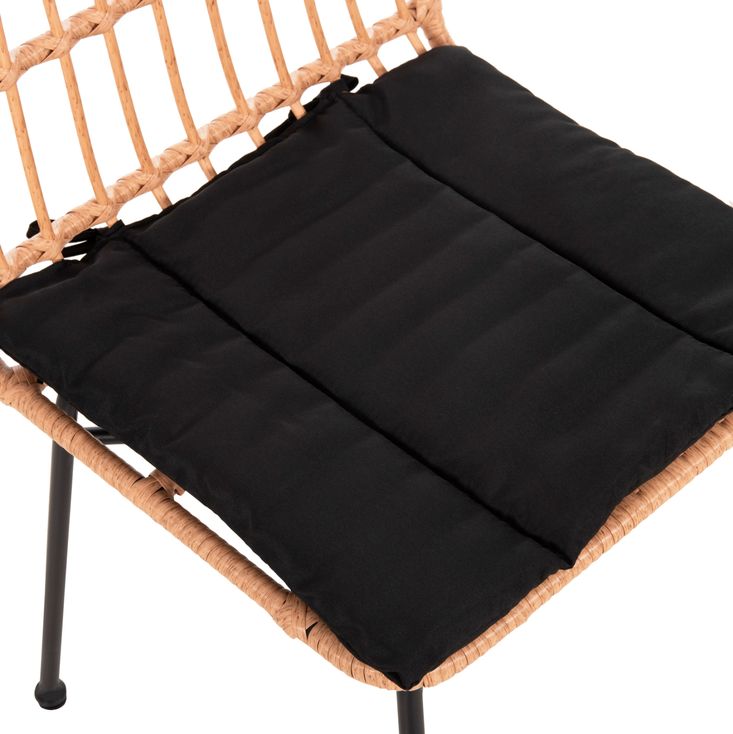 ΚΑΡΕΚΛΑ ALLEGRA HM5705.11 ΜΑΥΡΗ ΜΕΤΑΛΛΙΚΗ ΜΕ ΜΑΞΙΛΑΡΙ-WICKER ΜΠΕΖ 46,5x50x85Υεκ. - Image 8