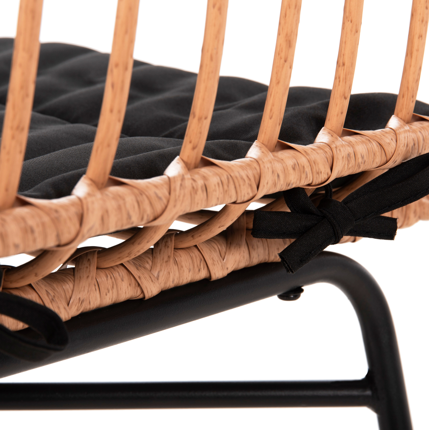 ΚΑΡΕΚΛΑ ALLEGRA HM5705.11 ΜΑΥΡΗ ΜΕΤΑΛΛΙΚΗ ΜΕ ΜΑΞΙΛΑΡΙ-WICKER ΜΠΕΖ 46,5x50x85Υεκ. - Image 9