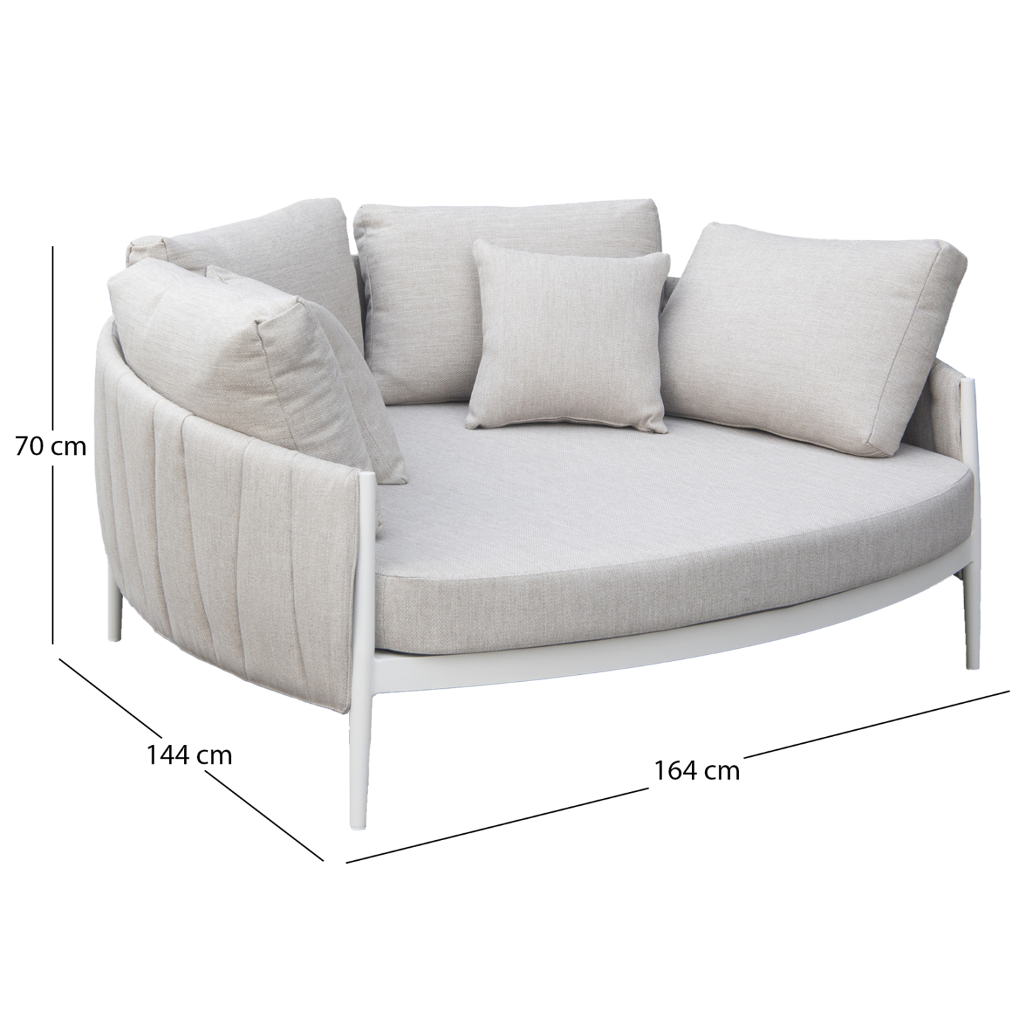 DAYBED 2ΘΕΣΙΟ MAVERICK HM6216.02 ΑΛΟΥΜΙΝΙΟ ΚΡΕΜ-ΜΠΕΖ OLEFIN & STRAPS 164x144x70Υ - Image 3