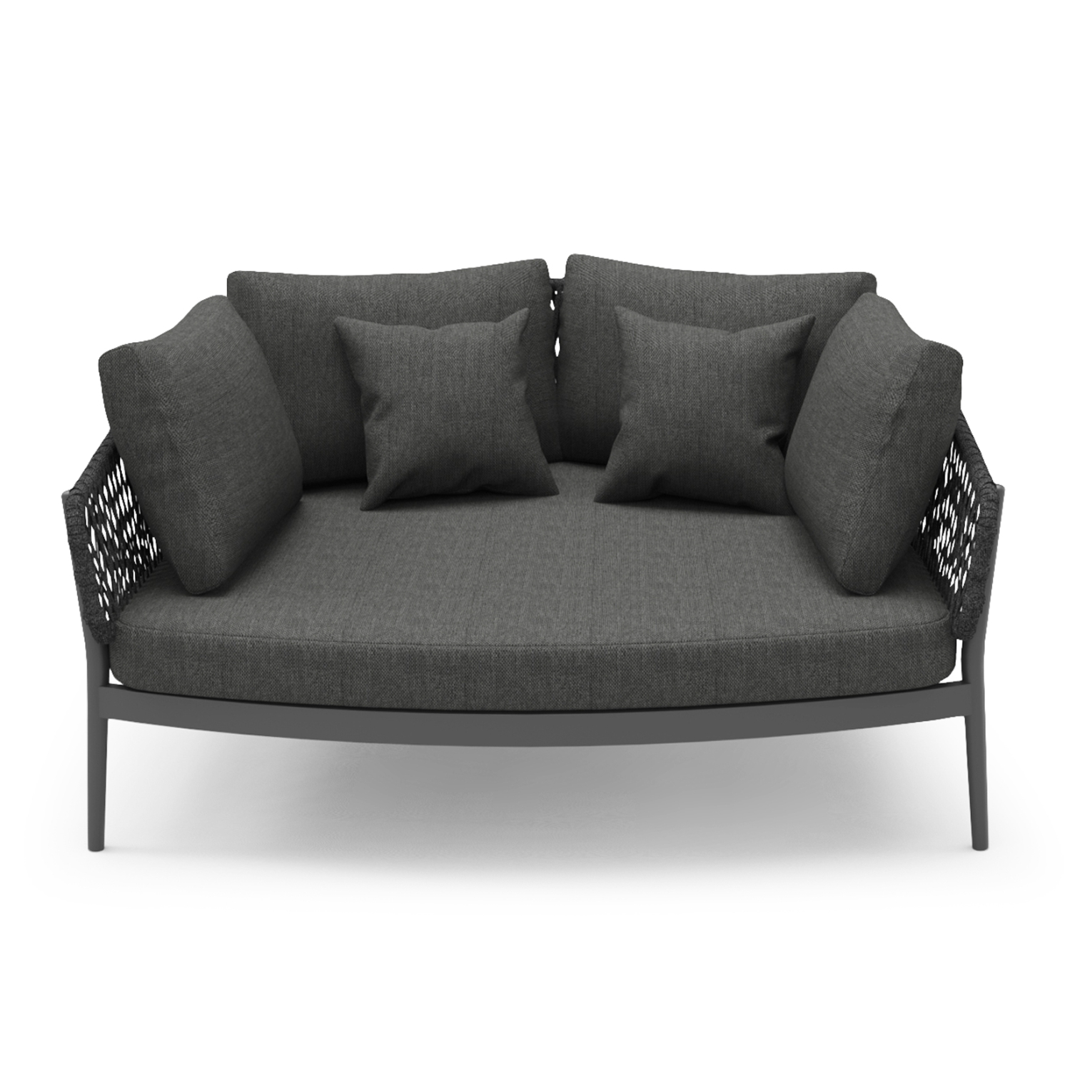 DAYBED 2ΘΕΣΙΟ ΣΕΙΡΑ CAMELLIA HM6217.01 ΣΚΟΥΡΟ ΓΚΡΙ ΑΛΟΥΜΙΝΙΟ-P.E.ΣΧΟΙΝΙ-OLEFIN 164x144x70Υεκ. - Image 4
