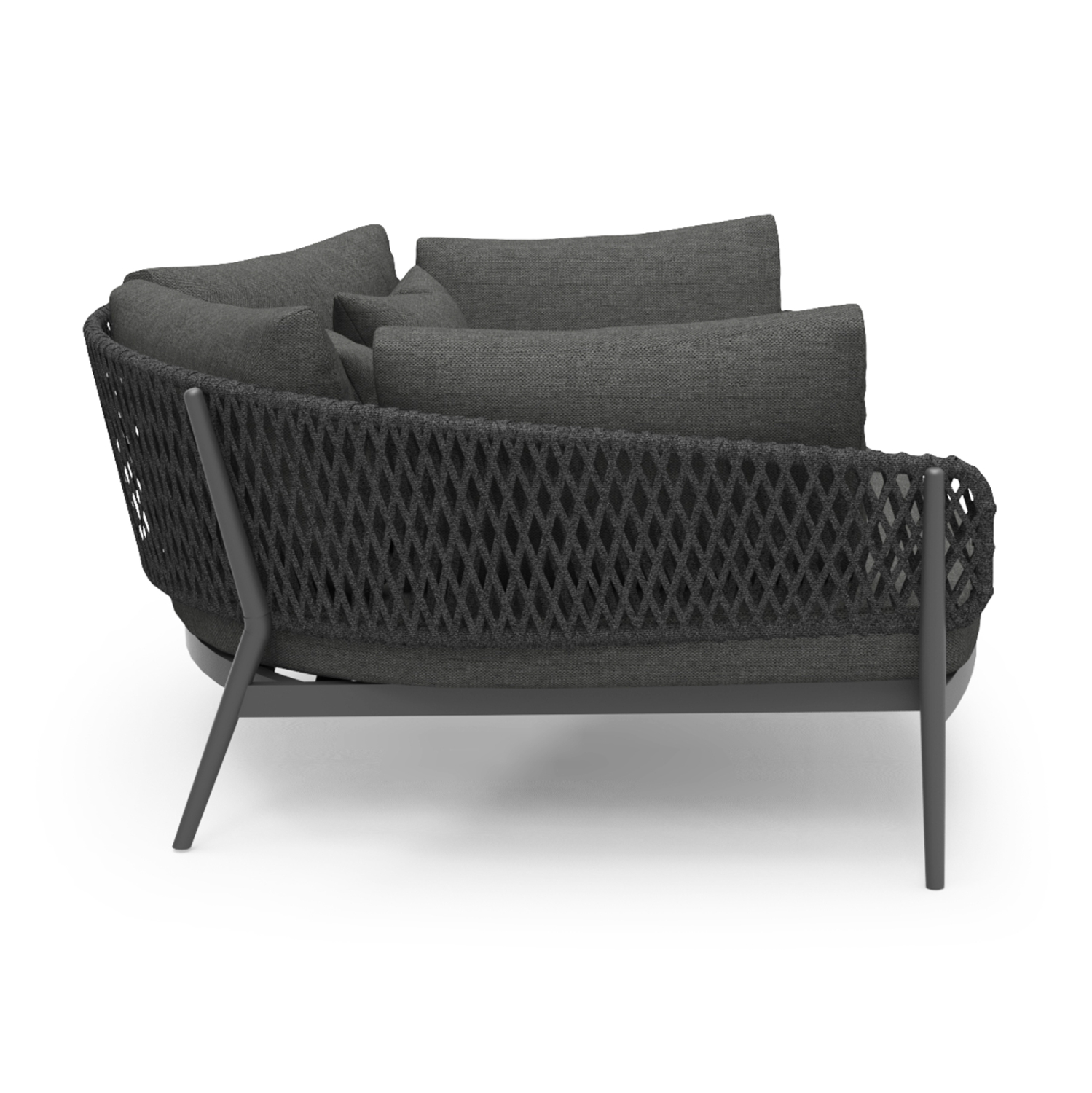 DAYBED 2ΘΕΣΙΟ ΣΕΙΡΑ CAMELLIA HM6217.01 ΣΚΟΥΡΟ ΓΚΡΙ ΑΛΟΥΜΙΝΙΟ-P.E.ΣΧΟΙΝΙ-OLEFIN 164x144x70Υεκ. - Image 5
