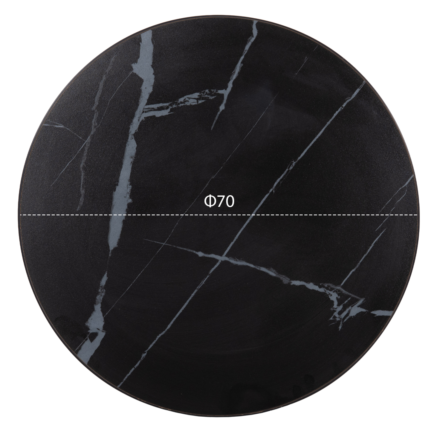 ΕΠΙΦΑΝΕΙΑ ΤΡΑΠΕΖΙΟΥ SINTERED STONE HM6653.03 BLACK MARBLE--ΠΛΑΙΣΙΟ ALU ΜΑΥΡΟ Φ70εκ. - Image 2