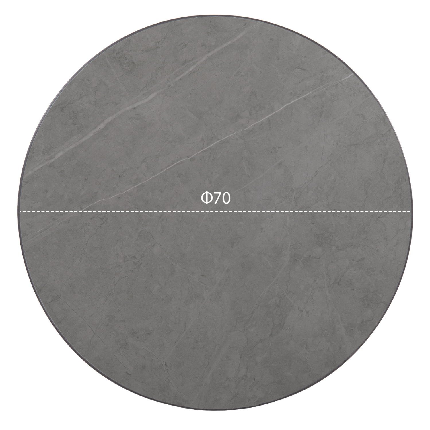 ΕΠΙΦΑΝΕΙΑ ΤΡΑΠΕΖΙΟΥ SINTERED STONE HM6653.05 GREY MARBLE--ΠΛΑΙΣΙΟ ALU ΓΚΡΙ Φ70εκ. - Image 2