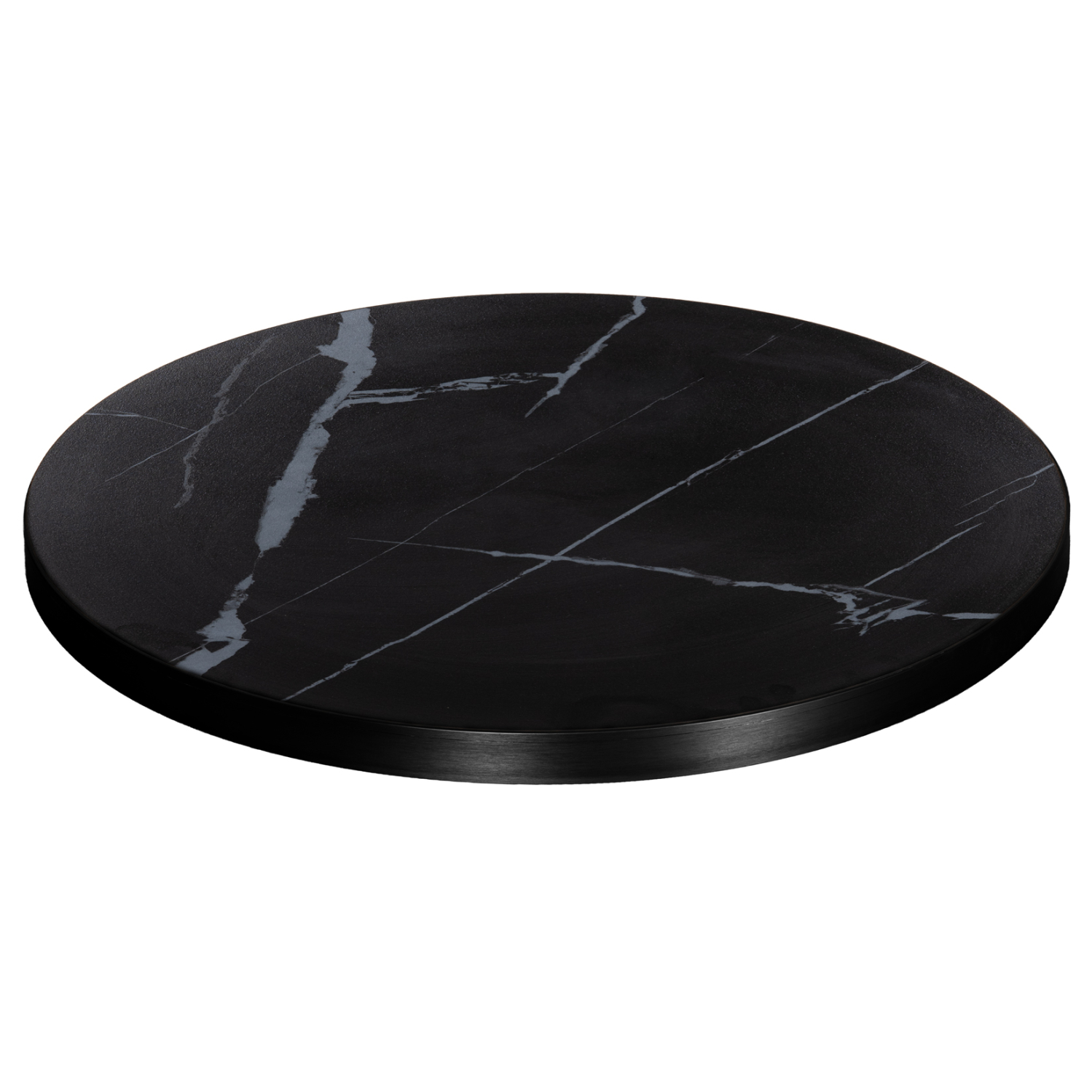 ΕΠΙΦΑΝΕΙΑ ΤΡΑΠΕΖΙΟΥ SINTERED STONE HM6653.03 BLACK MARBLE--ΠΛΑΙΣΙΟ ALU ΜΑΥΡΟ Φ70εκ.
