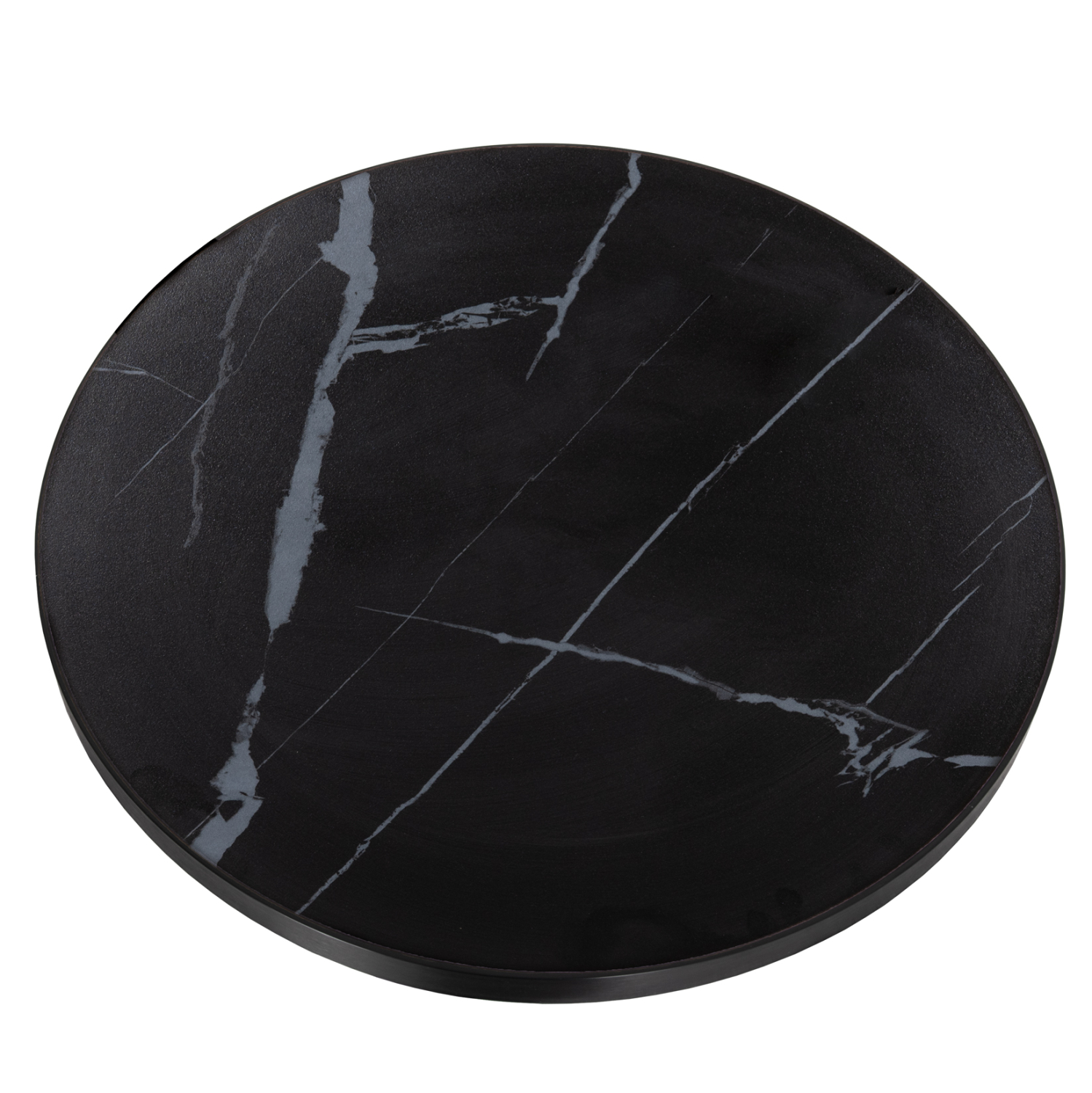 ΕΠΙΦΑΝΕΙΑ ΤΡΑΠΕΖΙΟΥ SINTERED STONE HM6653.03 BLACK MARBLE--ΠΛΑΙΣΙΟ ALU ΜΑΥΡΟ Φ70εκ. - Image 3