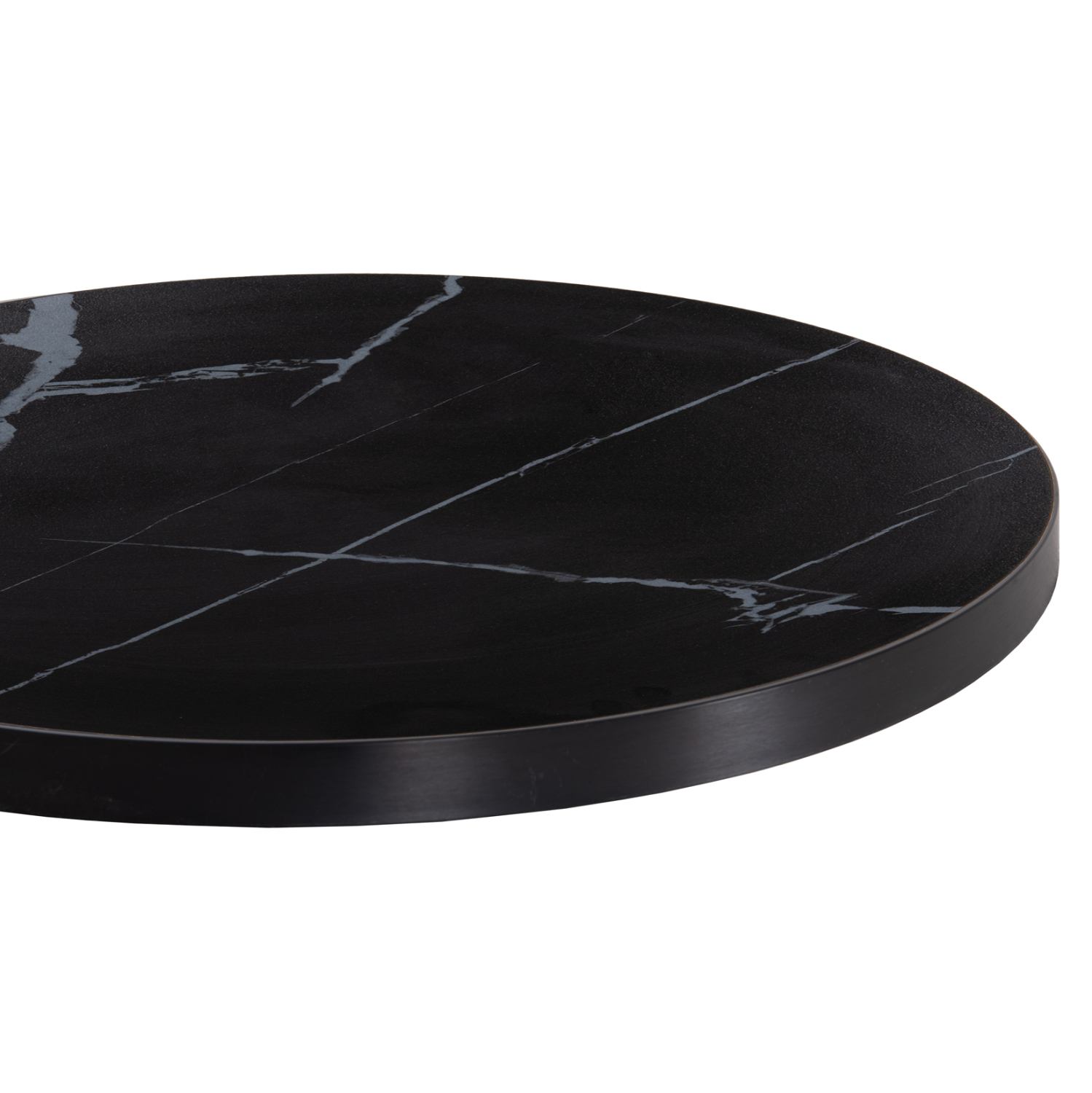 ΕΠΙΦΑΝΕΙΑ ΤΡΑΠΕΖΙΟΥ SINTERED STONE HM6653.03 BLACK MARBLE--ΠΛΑΙΣΙΟ ALU ΜΑΥΡΟ Φ70εκ. - Image 4