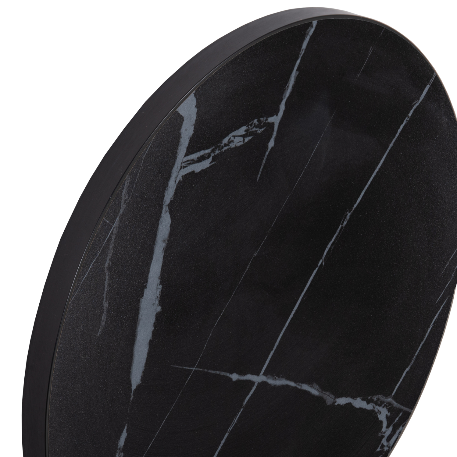 ΕΠΙΦΑΝΕΙΑ ΤΡΑΠΕΖΙΟΥ SINTERED STONE HM6653.03 BLACK MARBLE--ΠΛΑΙΣΙΟ ALU ΜΑΥΡΟ Φ70εκ. - Image 5