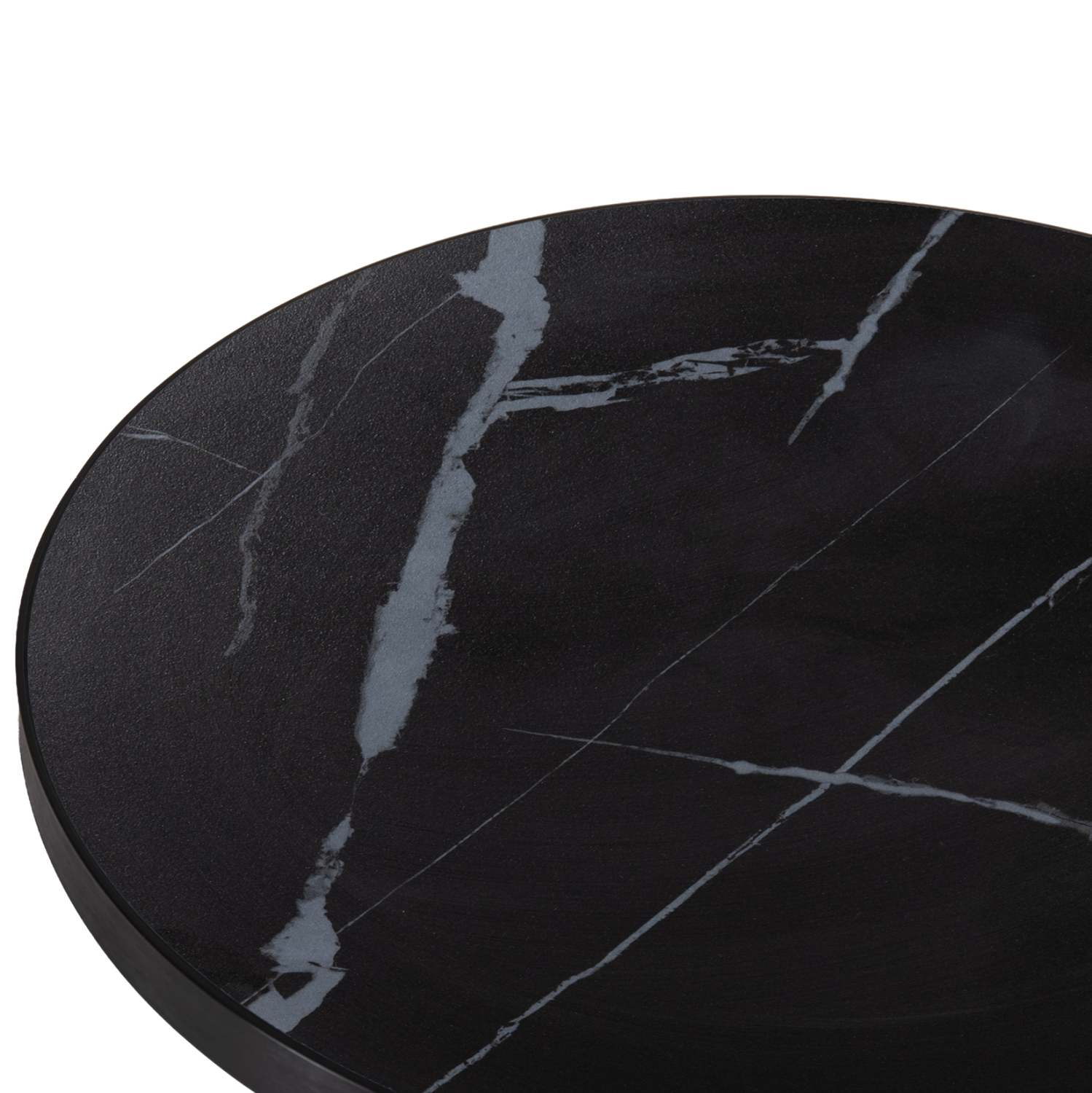 ΕΠΙΦΑΝΕΙΑ ΤΡΑΠΕΖΙΟΥ SINTERED STONE HM6653.03 BLACK MARBLE--ΠΛΑΙΣΙΟ ALU ΜΑΥΡΟ Φ70εκ. - Image 6