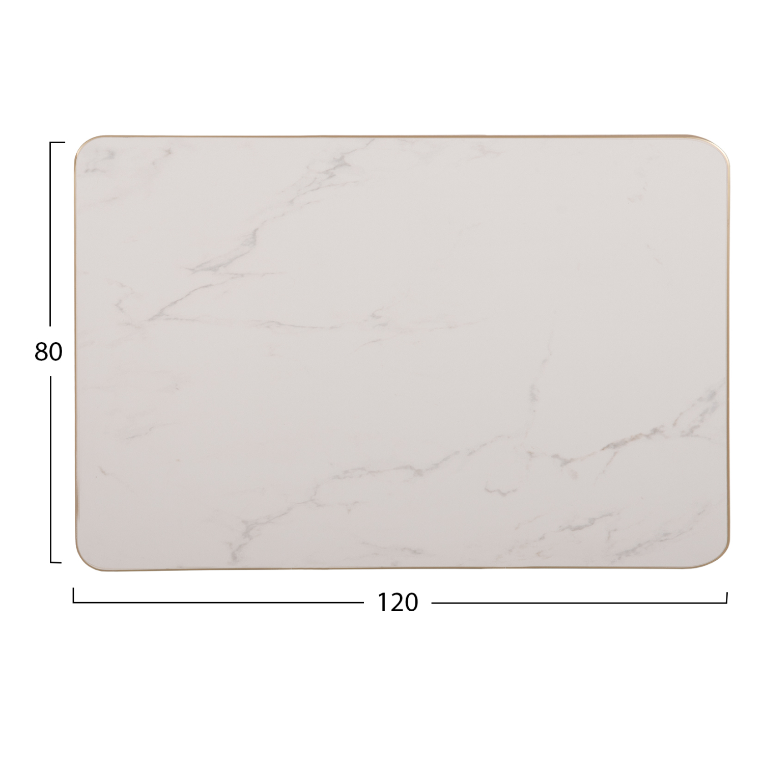 ΕΠΙΦΑΝΕΙΑ ΤΡΑΠΕΖΙΟΥ SINTERED STONE HM6656.12 WHITE MARBLE-ΠΛΑΙΣΙΟ ALU ΧΡΥΣΟ 120x80εκ. - Image 2