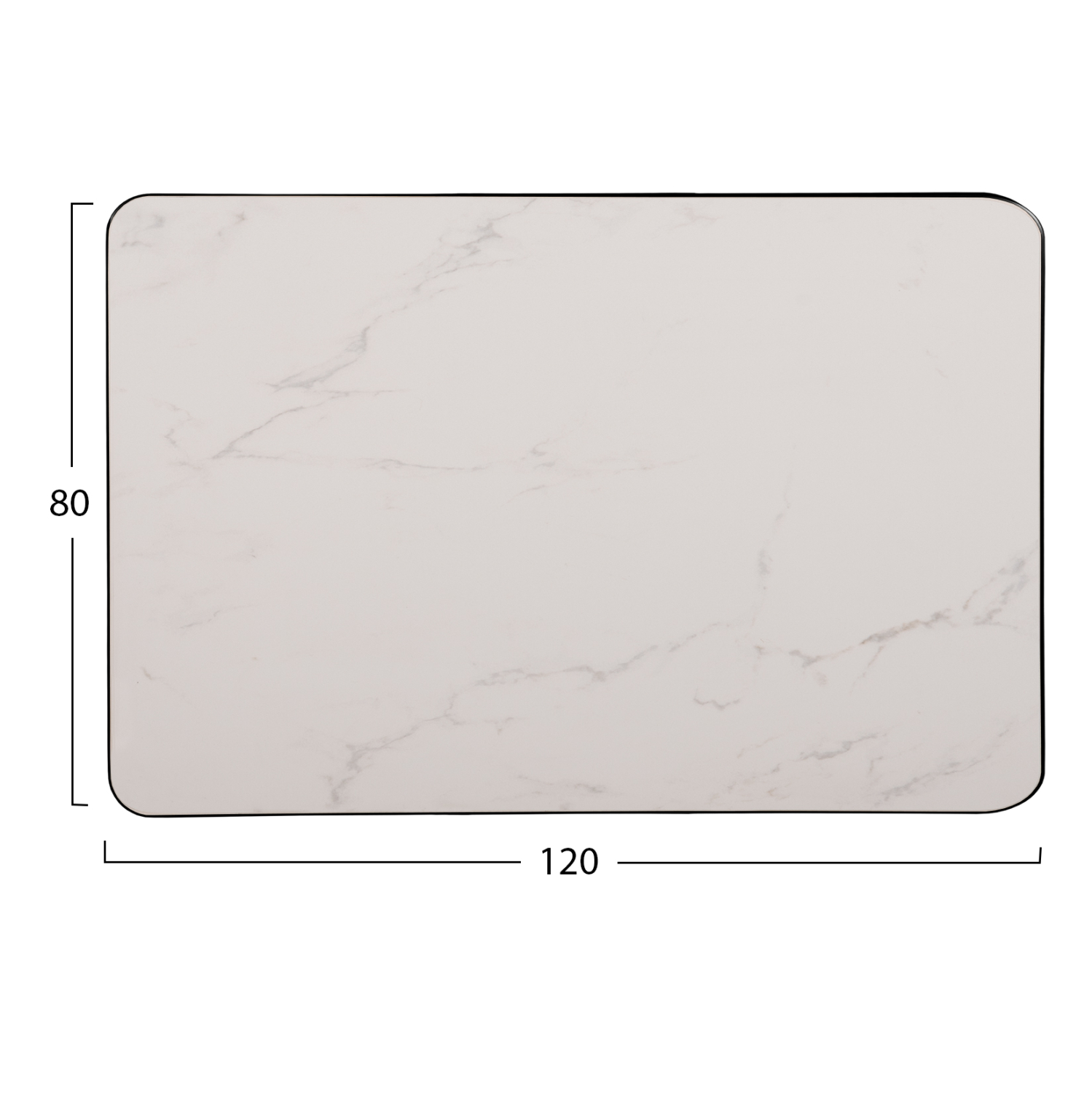 ΕΠΙΦΑΝΕΙΑ ΤΡΑΠΕΖΙΟΥ SINTERED STONE HM6656.02 WHITE MARBLE-ΠΛΑΙΣΙΟ ALU ΜΑΥΡΟ 120x80εκ. - Image 2