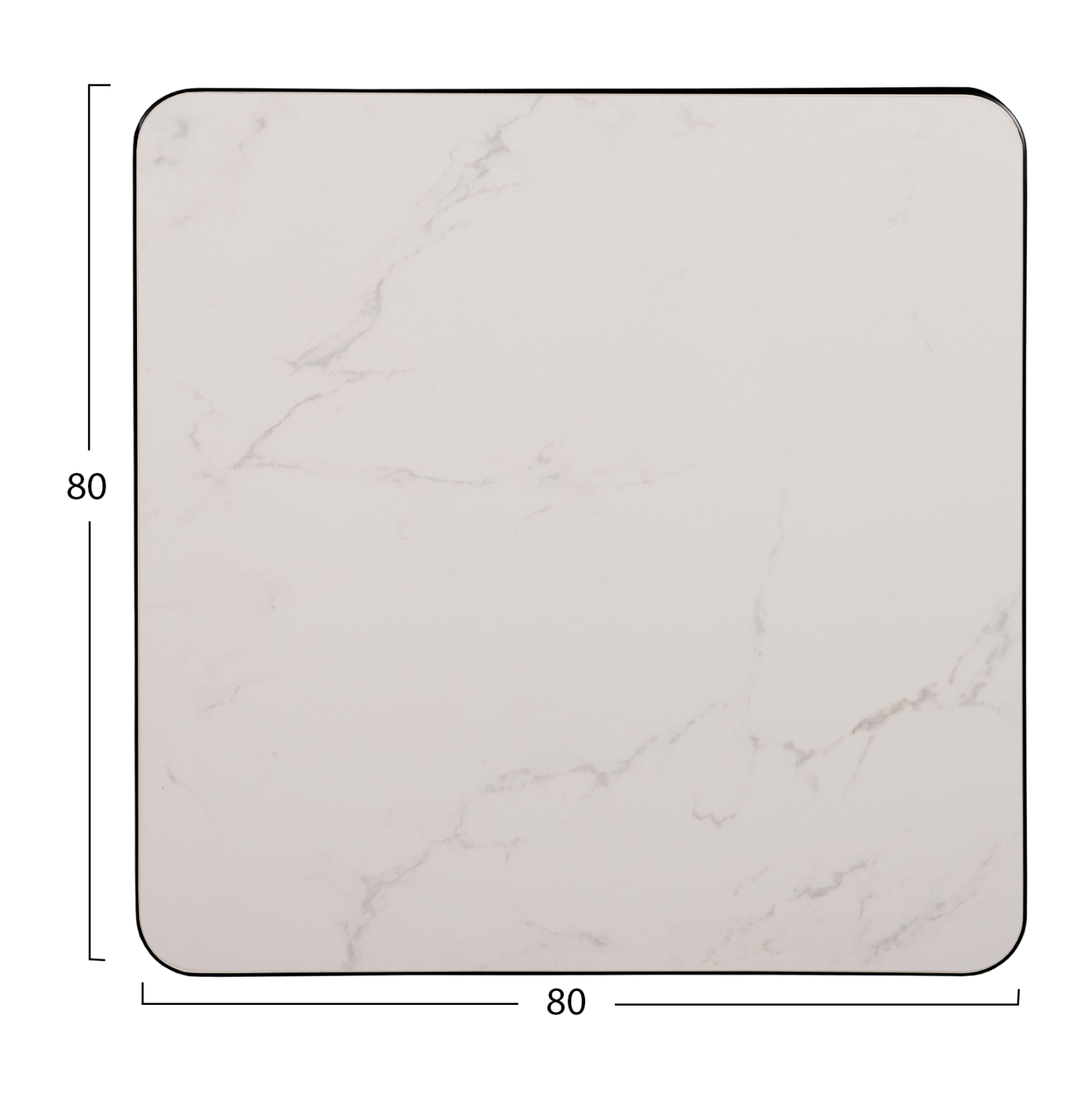 ΕΠΙΦΑΝΕΙΑ ΤΡΑΠΕΖΙΟΥ SINTERED STONE HM6655.02 WHITE MARBLE--ΠΛΑΙΣΙΟ ALU ΜΑΥΡΟ 80x80εκ. - Image 2