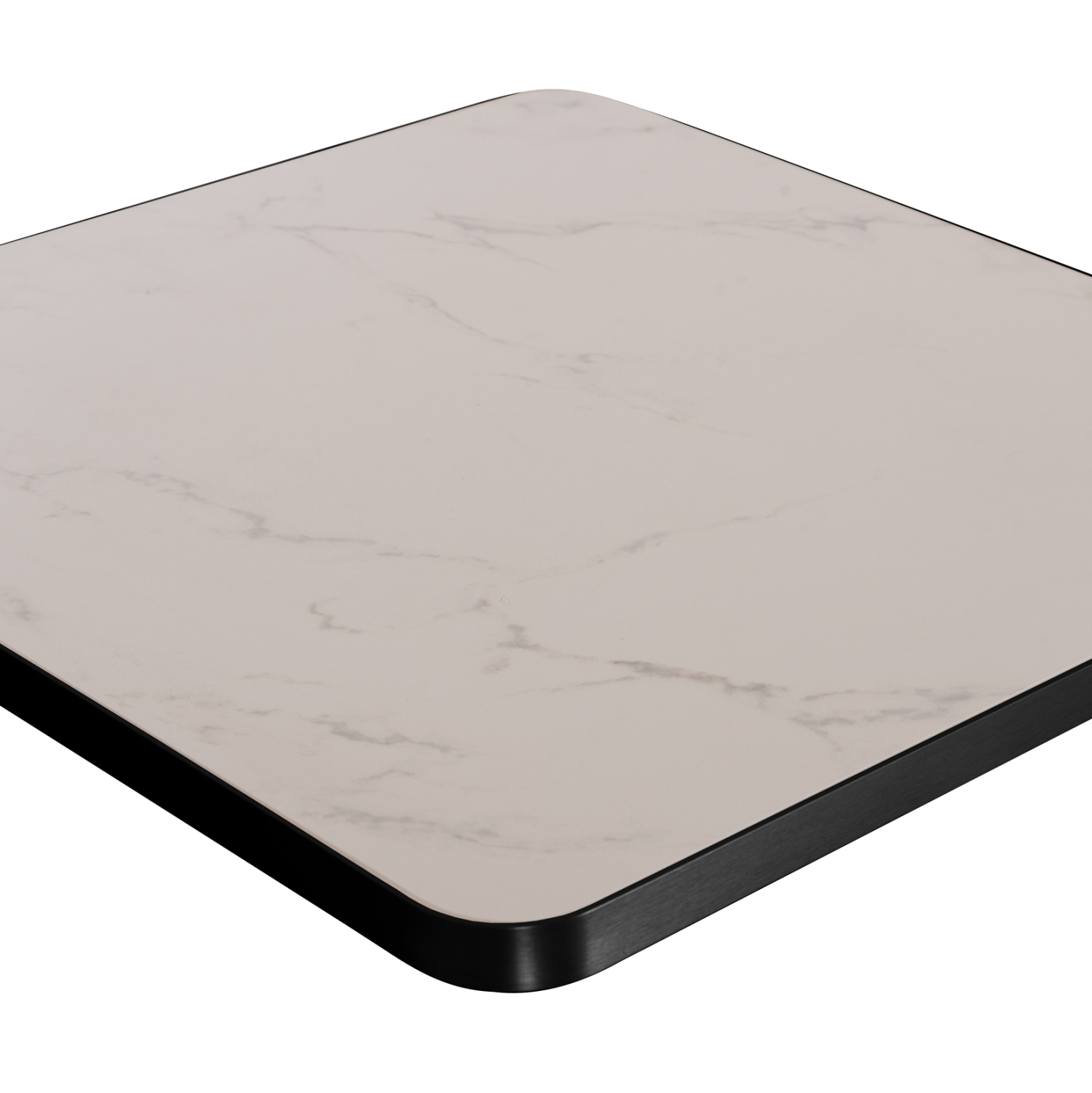 ΕΠΙΦΑΝΕΙΑ ΤΡΑΠΕΖΙΟΥ SINTERED STONE HM6655.02 WHITE MARBLE--ΠΛΑΙΣΙΟ ALU ΜΑΥΡΟ 80x80εκ. - Image 3