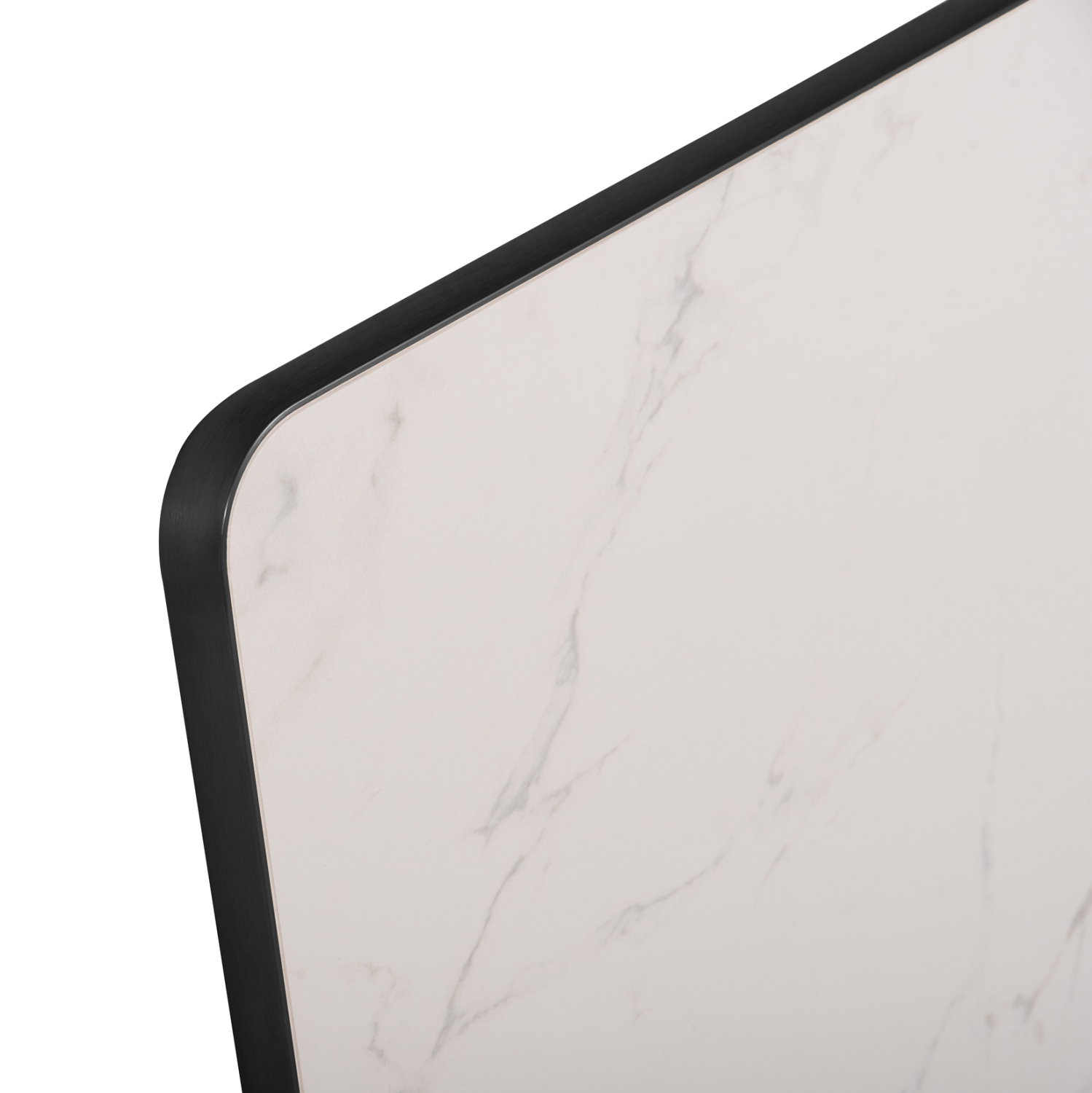 ΕΠΙΦΑΝΕΙΑ ΤΡΑΠΕΖΙΟΥ SINTERED STONE HM6655.02 WHITE MARBLE--ΠΛΑΙΣΙΟ ALU ΜΑΥΡΟ 80x80εκ. - Image 4